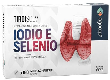 Ioduro di Potassio puro 225 mcg (150% VNR) | Iodio stabile arricchito con Selenio per la funzione Tiroidea, alto assorbimento | 160 microcompresse facili da deglutire