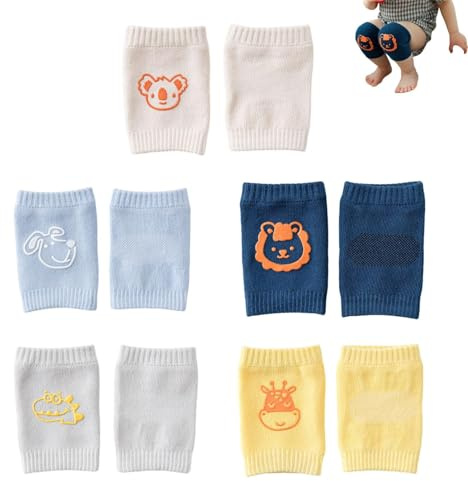 Hidetex Baby benärm för krypning: Barnens knän, justerbara elastiska benvärmare, unisex småbarn halkfria benskydd (6 par), Flerfärgad, estándar