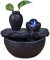 Natürlicher Innenbrunnen mit Vase Soli Blumenplan Plan des farbigen LED -Lichttisches, H 19x21x17cm - Silice Zen'light, Kastanie
