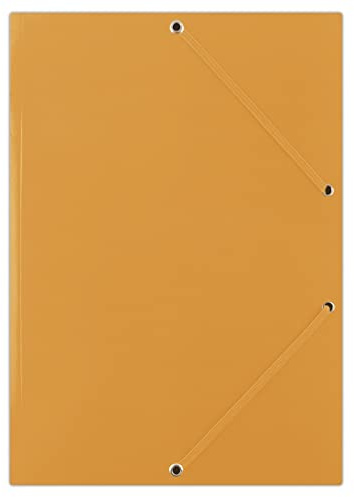 DONAU FEP12G Premium hörnspännarmapp Mappar A4 tillverkad av stark kartongkartong med 2 elastiska band | 50-pack50 stycken, färg: orange | perfekt för kontor och skola | grön punkt