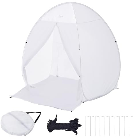 VEVOR Tenda per cabina di verniciatura, 152,4 x 152,4 x 177,8 cm, portatile, con pavimento integrato, finestra di scarico e borsa portaoggetti, cabina di verniciatura pieghevole per mobili, stazione