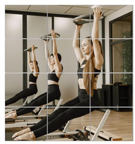 Ruomeng gymspeglar 10 tum x 12 tum x 12 st fyrkantig väggmonterad spegel, ramlösa spegelplattor för hemmagym, sovrum, dörr