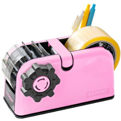 [TENDO°] Multi-Section Tape Dispenser ZO-508: Innovative Cutter for Custom Tape Width (Pink)