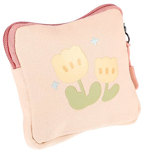 Beaupretty Multipurpose Storage Bag Flower Square Coin Purse Sanitary Pad Holder Nursing Pad Bag for Girls