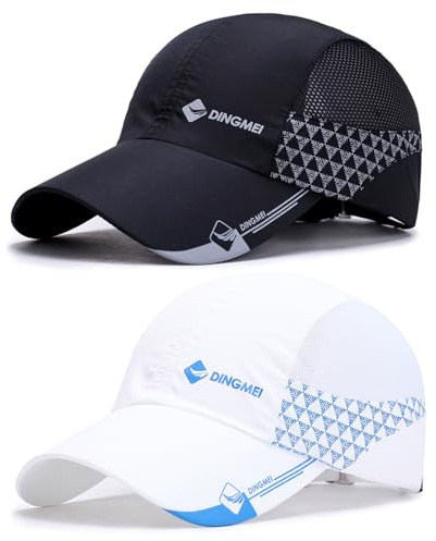 TAGVO Baseball Cap Herren Damen, 2 Stück Verstellbar UV-Schutz Baseballkappe mit Atmungsaktivem Mesh, Sonnenschutz Schnell Trocknende Baseballmütze Sport Cap für läuft Angeln Strand Golf Tenniskappe