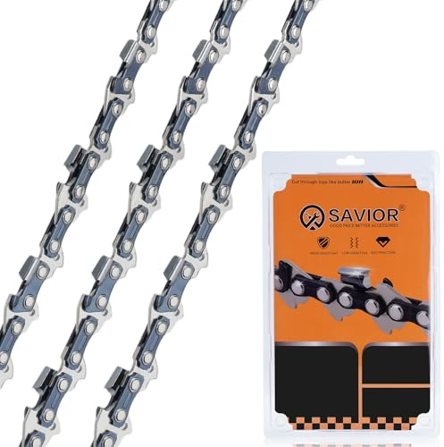 Savior Lote de 3 Cadenas de Motosierra Bajo Retroceso 3/8LP 62 eslabones 1,3 mm 45 cm Compatible con Oregon CS1500, Husqvarna, Bosch, Greenworks y otros