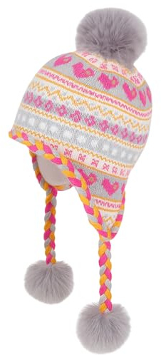PinkSheep Berretto Invernale per Bambina con Paraorecchie, Fodera in Pile Spesso, Cappello per Bambini, rosa, 7-14 anni