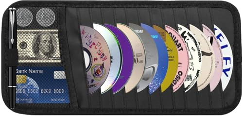 CD Visor Holder for Car, Large Capacity CD & DVD Visor Case