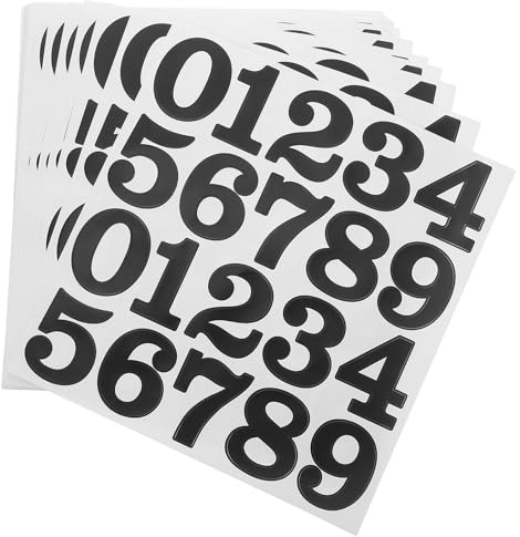 jojofuny Autocollants Chiffres Autocollants en Vinyle Imperméable 25 Pièces Chiffres Adhésifs 2 Pouces Police Noire Étiquettes Résistantes aux Intempéries pour Boîtes aux Lettres Salles