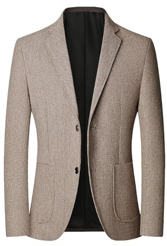 Herr Brittisk Tweedkavaj Kavaj Casual Kostym Sportrock Lätt Kontorskläder Ljusbrun 3X-Large