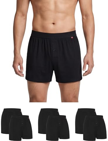 DANISH ENDURANCE Boxershorts, Lös Passform, Bambu, 6-pack | Boxershorts i bambu, lös passform, mjuk och andas, täckt resår för vardagskomfort och sömn