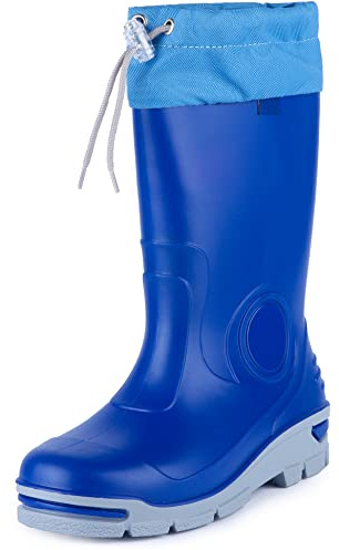 Ladeheid Botas de Agua en PVC Unisex Botas Impermeables para Niños Rainboots de Goma Infantiles Niñas LARB014 (Aciano, 31/32 EU)