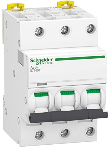 Schneider Electric - Acti9 iDT40T - disjoncteur modulaire - 3P - 10A - courbe D - 4500A/6kA - A9P32310