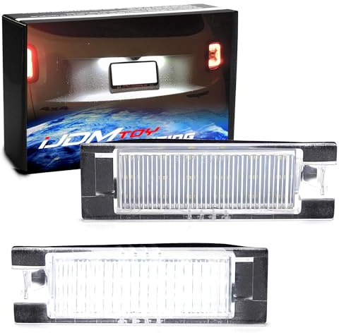 iJDMTOY OEM-Fit 3W Full LED License Plate Light Kit Compatible With Jeep 2015-up Renegade, Powered by 18-SMD Xenon White LED & Can-bus Error Free