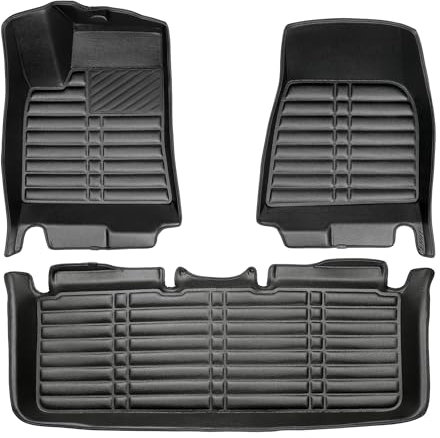 fussmattenprofi.com 5D Premium Leder Fussmatten Für Tesla Model S Baujahr ab 2012 I 100% Passgenau Geruchlos Allwetter TPE Fußmatten Set