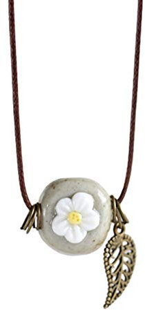 EXINOX Keramik-Blumen-Halskette : Damen : (Gelb)