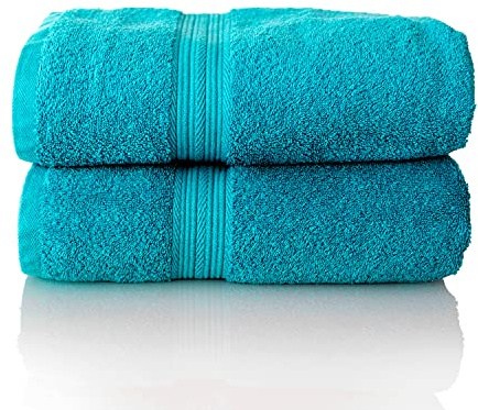 Glart Juego de toallas de rizo prémium en 6 colores y 5 tamaños 2 toallas de sauna de 70 x 200 cm, turquesa