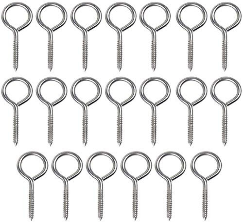 Drenky 20 Stück ösenschraube Deckenhaken Schraubhaken Edelstahl M4 X 50 Ringschraube ösenschraube holzgewinde Gemacht Aus Edelstahl A2 (AISI 304) Für DIY-Proje