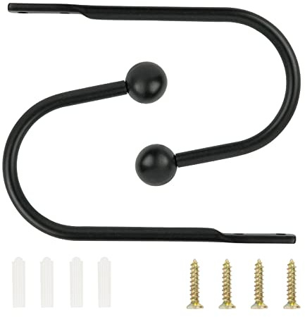 TAIYOU 2 Piezas Alzapaños Cortinas Metal Gancho Sujeciones Cortinas Ganchos Cortina Alzapaños Decorativos para Oficina Dormitorio Sala de Estar Cuarto de Baño Comedor Café Negro Cabeza Redonda