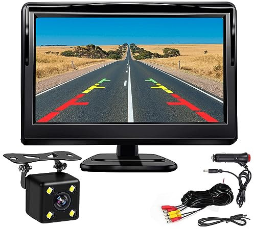 Kairiyard Backup Camera with 5inch Monitor, Car Rear View Reverse Camera HD Night Vision 170° Wide View Vehicle Back up Camera Systems IP69 Waterproof for Car Truck