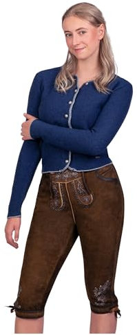 Edelnice Trachtenmode Bayerische Traditionelle Wildbock Kniebund Lederhose Damen Juliane Gr. 32-50 (as3, numeric, numeric_46, regular, regular)