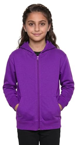 GW CLASSY OUTFIT Barn Flickor Pojkar Dragkedja Huvtröja Unisex Fleece Dragkedja Toppjacka PE Skolsvett Huvtröja Ledig Mode UK Storlek 4-13 år