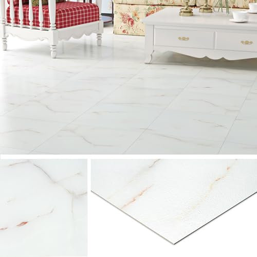 Livelynine Bodenfliesen Selbstklebend Bad Marmor Rosegold 30x30 Vinylboden Selbstklebend Marmor Hell PVC Bodenbelag Selbstklebend Küche 32-Fliesen Klebefliesen Boden Bad Schlafzimmer Flur PVC Fliesen