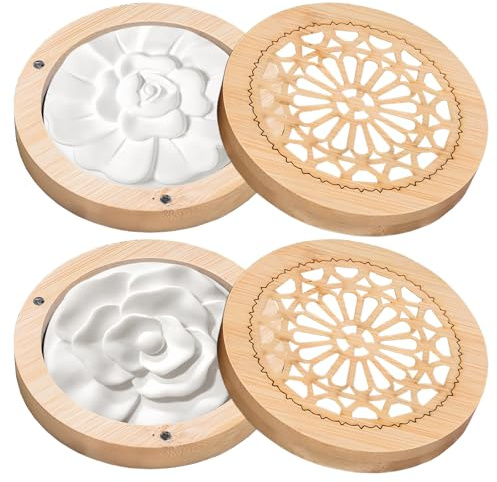 Diffusore di Oli Essenziali in Gesso, 2 Pz Diffusore di Oli Essenziali con Pietra Profumata, con 2 Pz Gesso, per Casa, Ufficio, Spa e Yoga, Camera da Letto Soggiorno Bagno