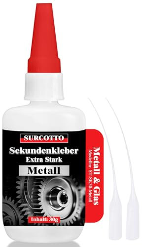 Pegamento instantáneo metálico extra fuerte 30 g, adhesivo metálico Surcotto extra fuerte, resistente al agua, resistente al calor, líquido, transparente, adhesivo de metal para pegar metales de todo