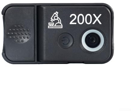 Einfache Befestigung an Ihrem Smartphone, 200-faches Mini-Taschenmikroskop mit integriertem LED-Licht für klare Sicht