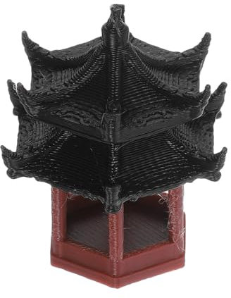 ibasenice Mini Statua Padiglione Decorazione Bonsai Simulazione Cinese Padiglione Micro Paesaggi