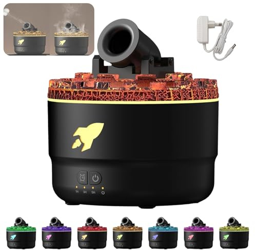 Fesatccoz Umidificatore per camera da letto, 2 in 1, piccolo diffusore di aromi, 7 colori, LED da 180 ml, diffusore di oli profumati con timer