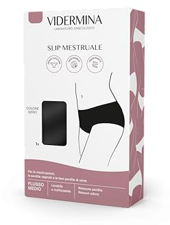Vidermina Slip Mestruali S Vita Bassa – Mutandine assorbenti per flusso medio, 3 strati senza cuciture – Comfort e controllo odori – Lavabili, riutilizzabili e alternativa ad assorbenti