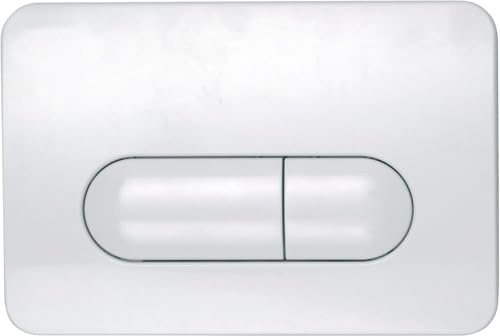 MEPA Space 2-M Toilet Plate (White, 215 x 145 x 15 mm, Plastic, Actuation from Front or top, 2-Quantity Pneumatic Technology for Sanicontrol Flush cisterns B21 Including mounting Material) 420851