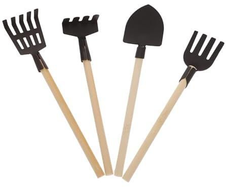 SUPVOX Ensemble D’Outils de Jardinage Bois Fer 4 Pièces Miniatures