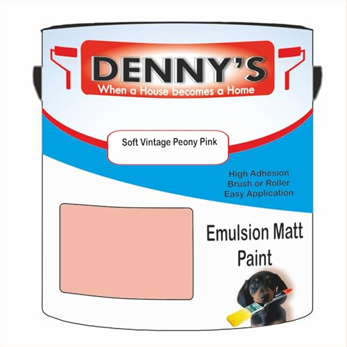 Premium Interior Wall & Ceiling Emulsion Paint – Soft Vintage Peony Pink – Rich Matt Finish, Durable & Washable, Low Odour, Ideal for Living Rooms, Bedrooms & Hallways (1 Litre Tin)