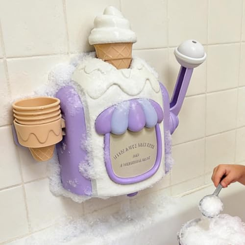 Bath Ice Cream Foam Maker | Bubble Ice Cream Maker Bath Toy | Soap Suds Dispenser | Pretend Play Bubble Machine For Kids | For 3-6 Years Old Boys Girls Home Bathroom Tub Shower