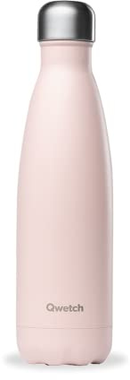Qwetch - Botella Isotérmica Originals 500ml Acero Inoxidable Rosa Pastel - 24h Frío / 12h Caliente - Hermética, Sin BPA y Reutilizable - Para deporte, oficina, senderismo y viajes
