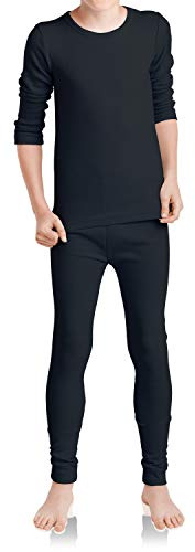 MT Kinder Ski- & Thermowäsche Set - Winter Unterwäsche für Jungen und Mädchen - Schwarz 146-152