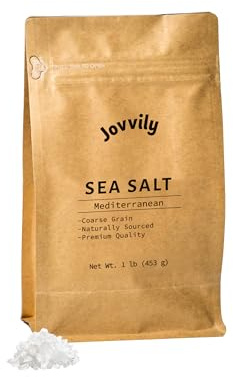Jovvily Sea Salt - 1 lb - Coarse Grain - Sourced From Spain - Cooking - Bath Additive