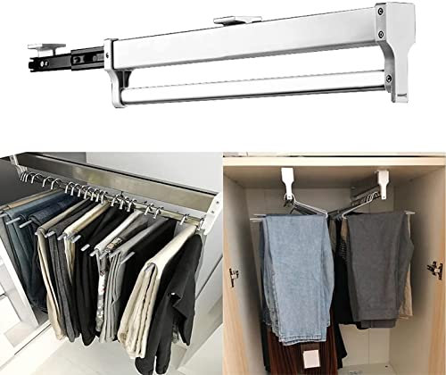 Barra para Armario corrediza - Perchero Ajustable para guardarropa, Perchero telescópico Multifuncional Tipo cajón, Varilla Deslizante de Acero para Perchero para Organizador de Armario (tamaño: 400