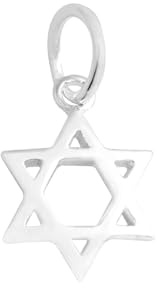 Colgante de plata de ley con diseño de estrella de David de 8 mm con seis puntas, talla única, plata de ley