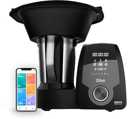 Zilan ONYX Thermorobot,Robot de Cocina Multifunción con Wi-Fi,30 Funciones, pantalla LED digital, Báscula integradar, 3,3L, 1700W