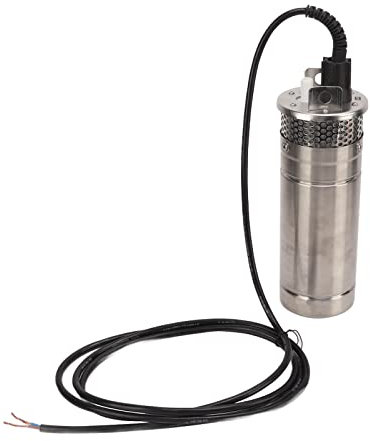Bomba Sumergible de Pozo Profundo, Cuerpo de Acero Inoxidable, 120 W, Funcionamiento Silencioso, Elevación Máxima, Bomba de Pozo Profundo de 230 Pies para Agricultura (DC24V)