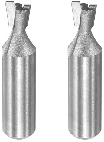 QUARKZMAN 2pz Fresa per Dovetail 3/8 Diametro 1/2 Asta Carburo di Tungsteno 14 Gradi Fresa per Giunti Dovetail per Cassetti Armadietto Lavorazione Legno Finitura Finita