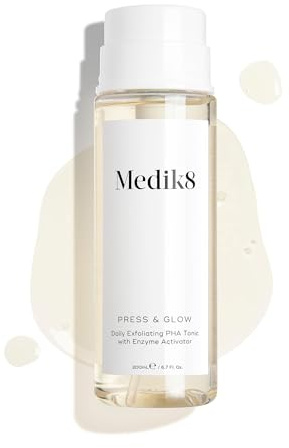 Medik8 Press & Glow, Daily PHA Exfoliating Facial Toner - 30ml (Travel)