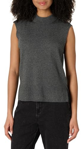 Amazon Essentials Pull-Over à Manches Courtes Coupe Classique Femme, Charbon Chiné, L