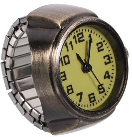Healvian Retro Ring Watch Vintage Finger Watch for Women Quartz Finger Ring Jewellery Timepiece Decorative for Parties Meetings and Everyday Wear