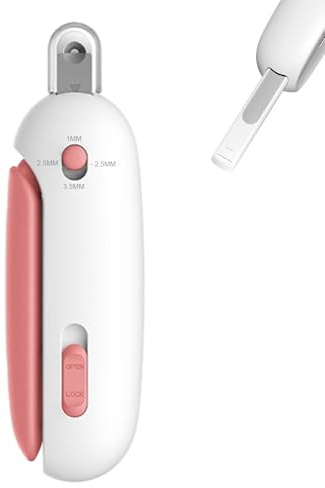 Wanheart Haustier Krallenschneider mit Nagelfeile – Sicherer Katzen- & Hunde-Nagelknipser aus Edelstahl, Anti-Spritz-Schutz, Ergonomischer Griff, Für Kleine und Mittelgroße Haustiere (Rosa)