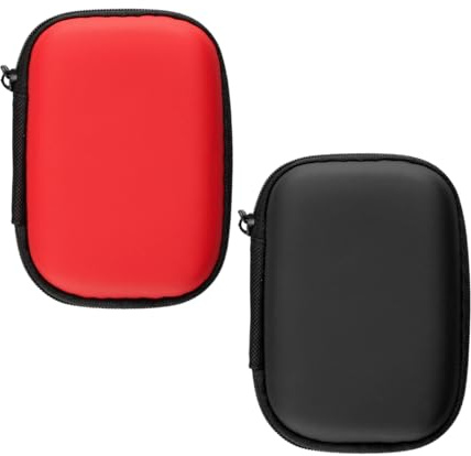 Lotsdonxia 2-Pack Playing Card Cases, Black and Red Portable Game Card Holder, Waterproof Trading Storage Box for Tarot & Collectibles